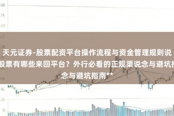 天元证券-股票配资平台操作流程与资金管理规则说明 **股票有哪些来回平台？外行必看的正规渠说念与避坑指南**